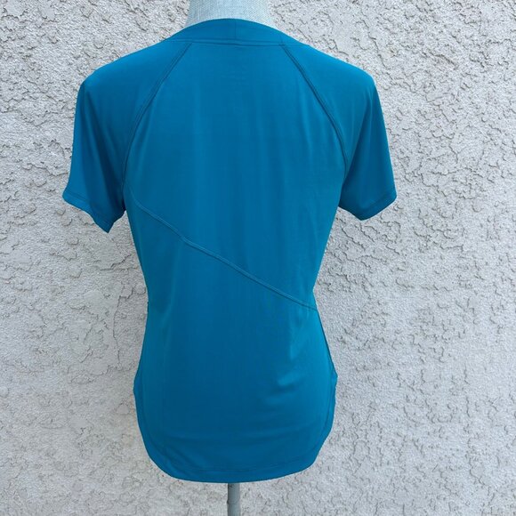 Title Nine Womens Blue Short Sleeve Athletic Top 1/4 Zip Neck Medium - Picture 5 of 8